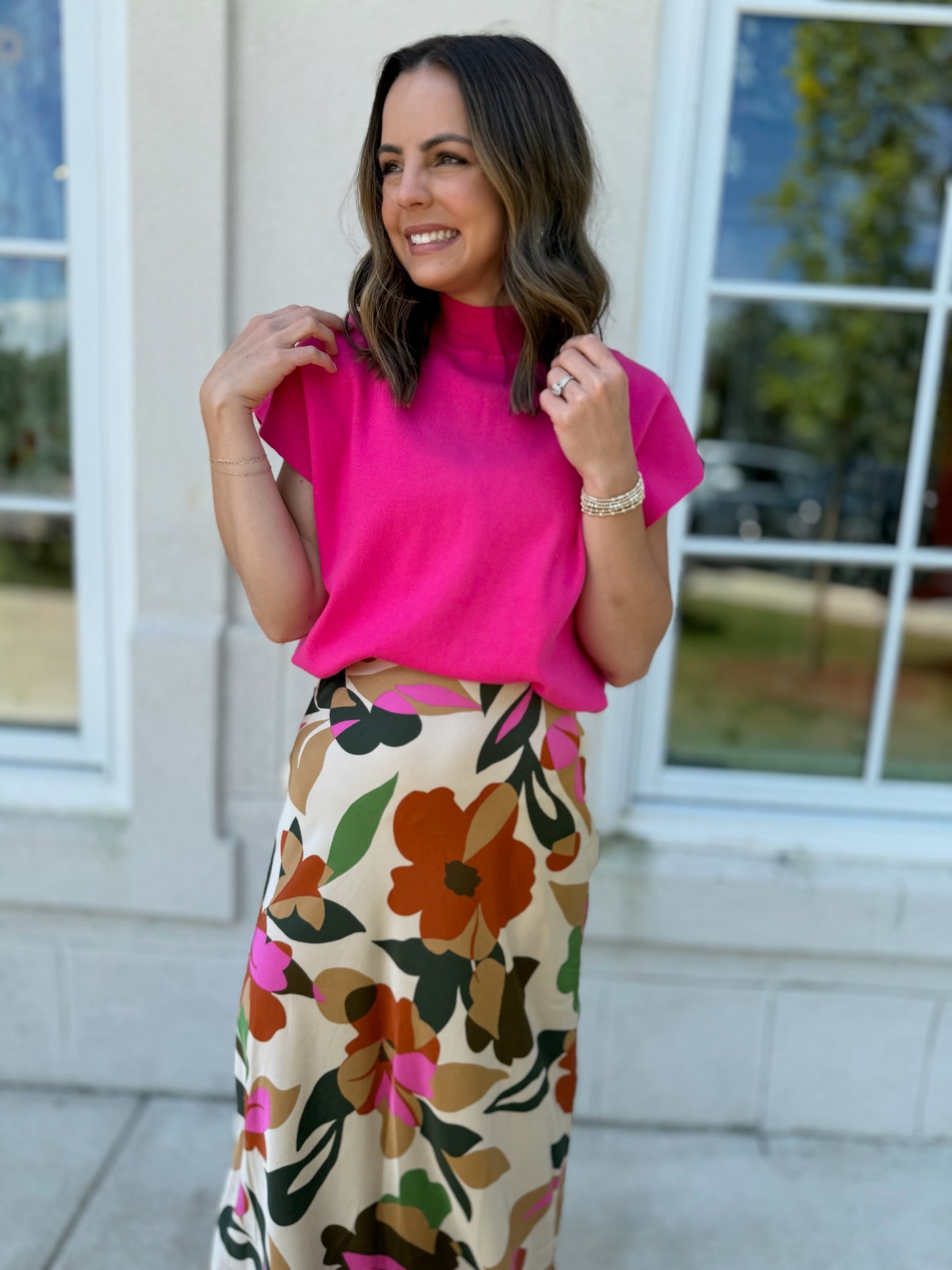 Retro Floral Print Maxi Skirt
