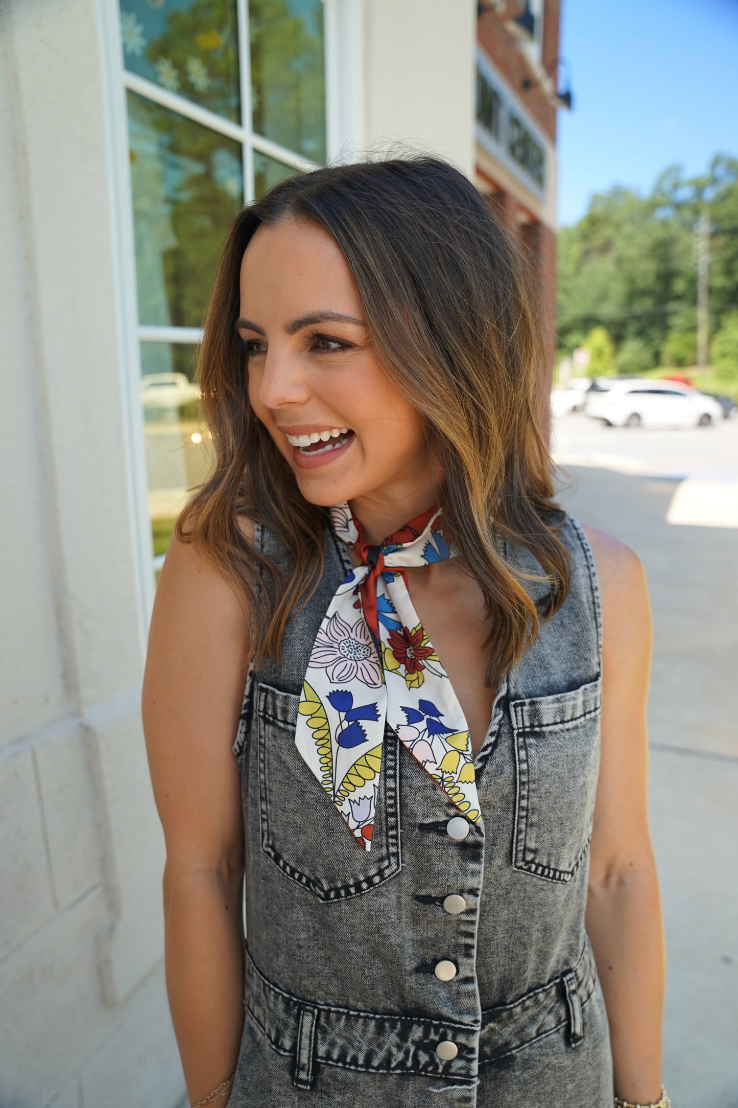 Washed Black Sleeveless Denim Romper