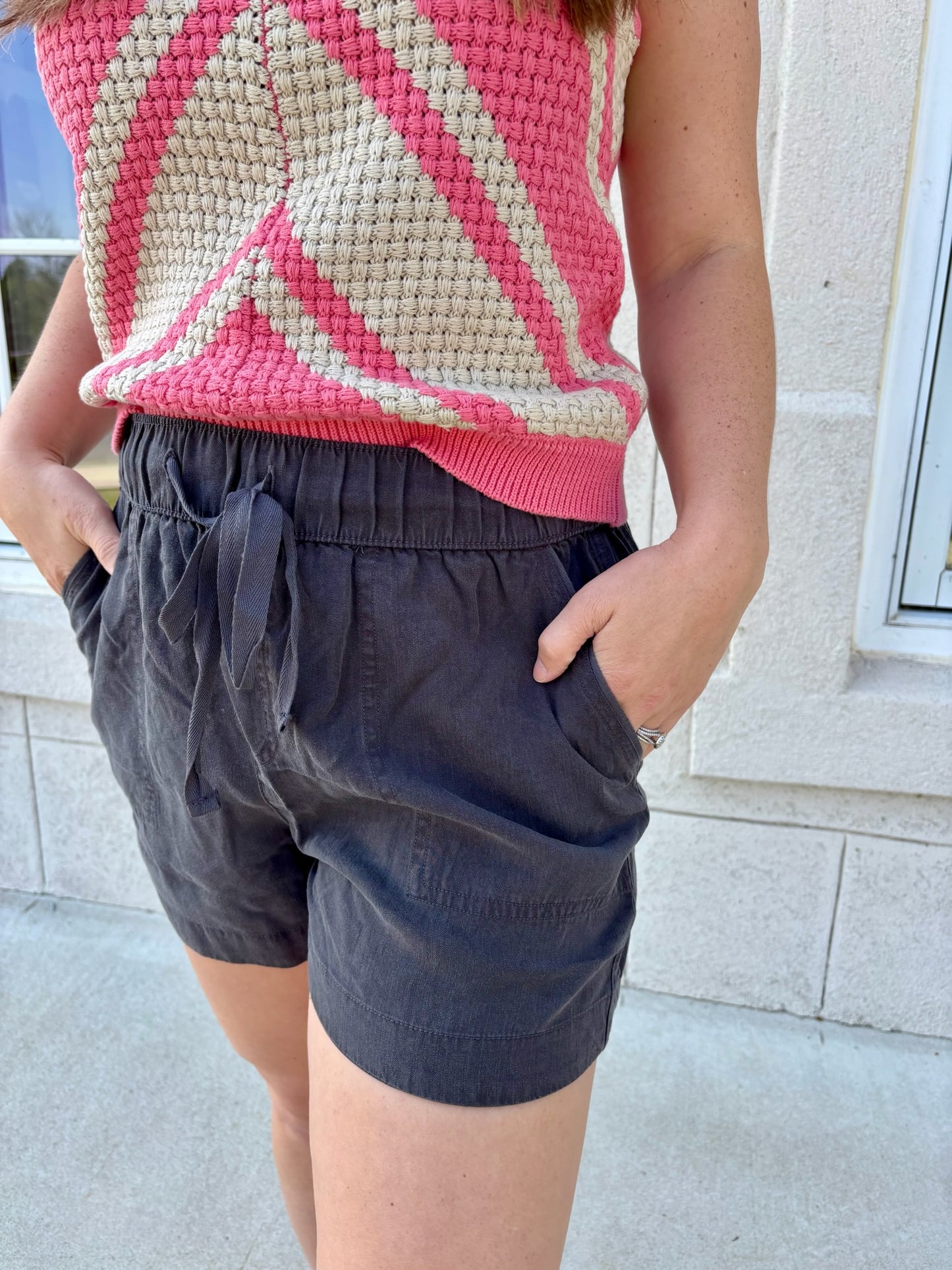 Charcoal Tencel Shorts