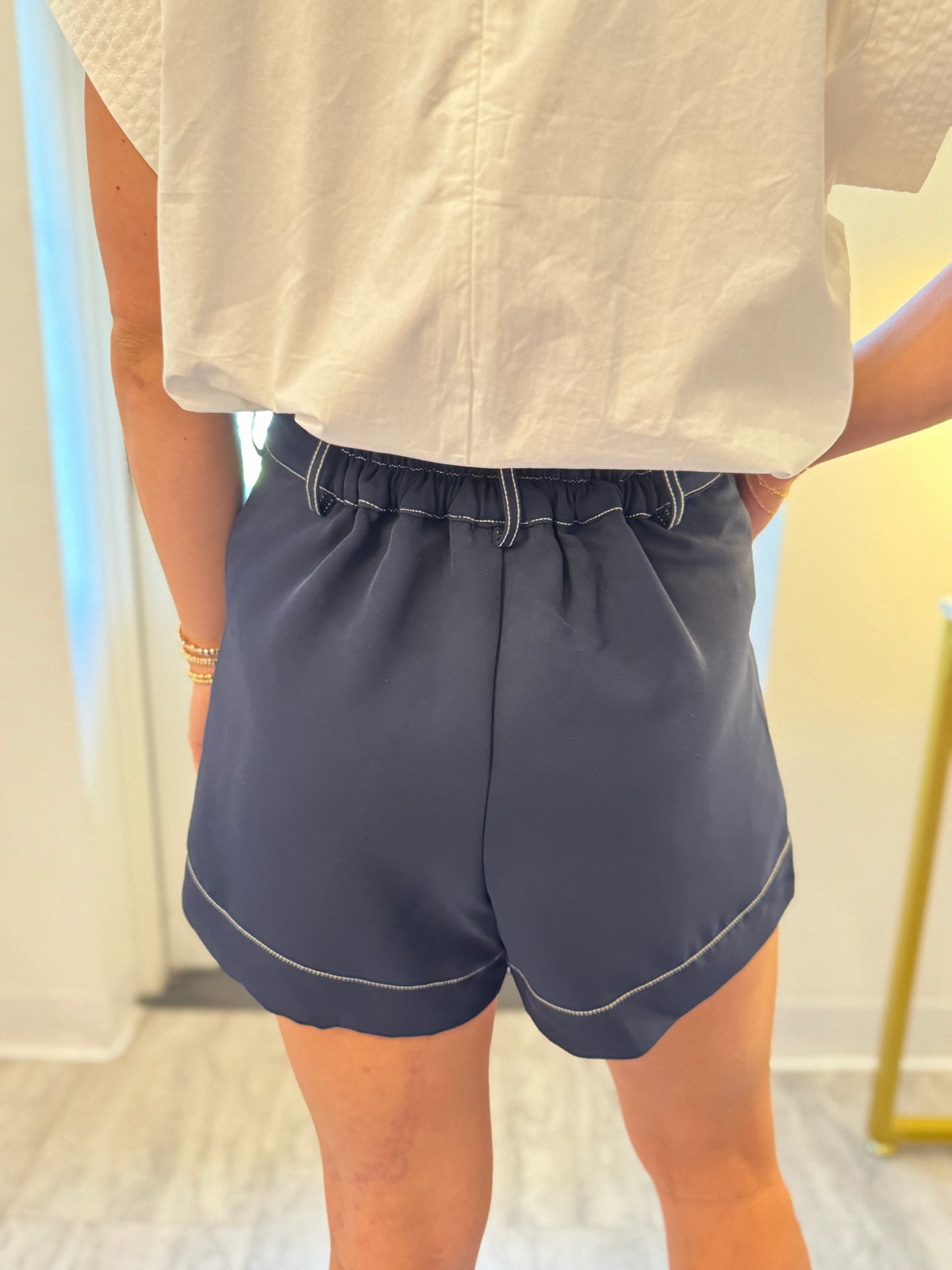 Navy With Contrast Trim Short