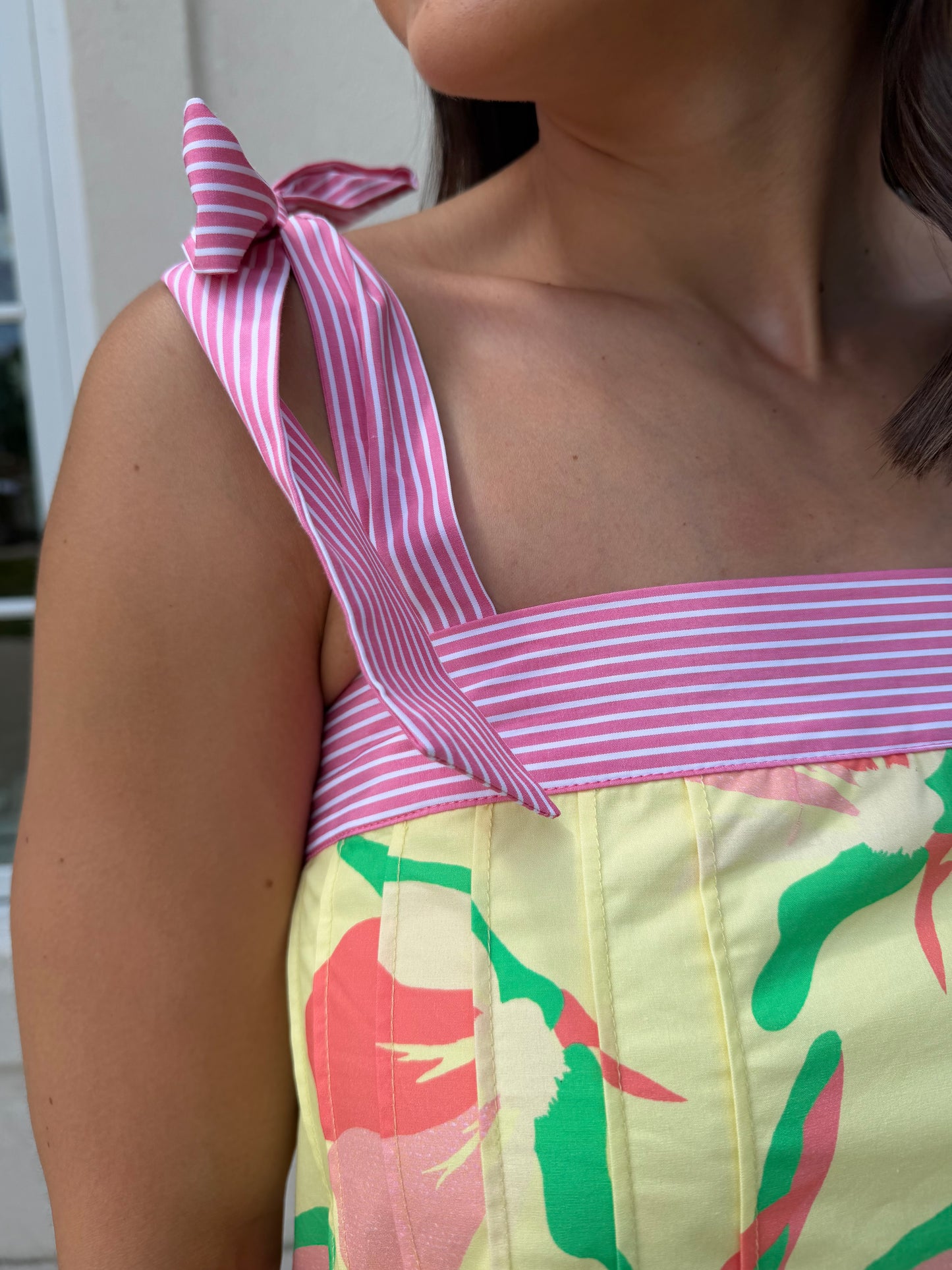 Yellow Multi Stripe and Floral Mini