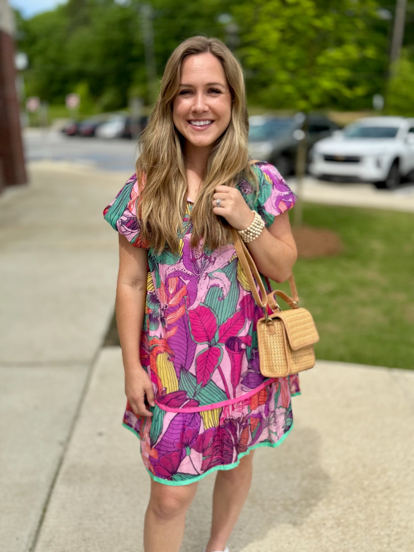 Tropical Bloom Ruffle Mini