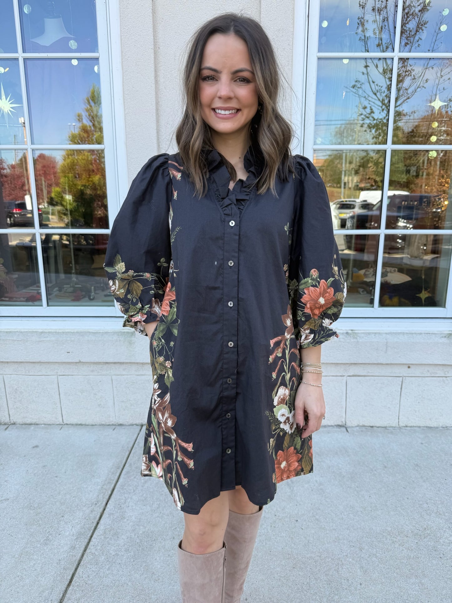 Black Botanical Print Mini