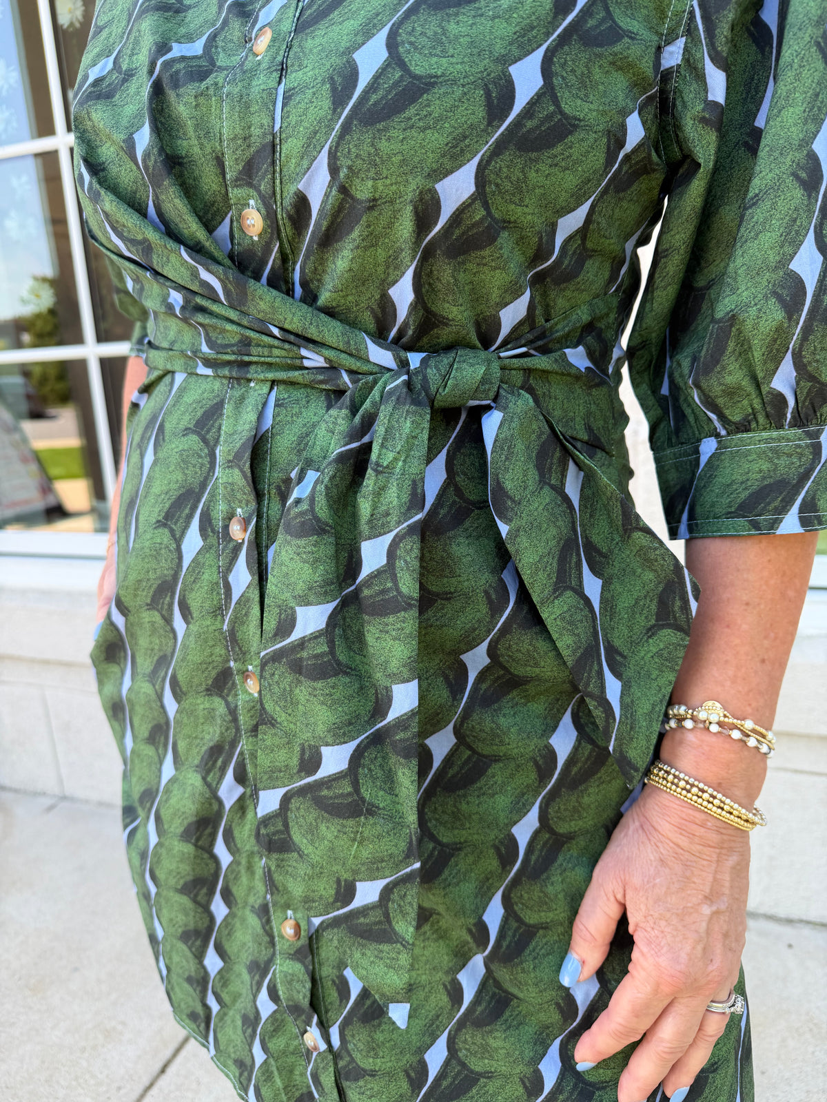 Olive and Periwinkle Mini Dress