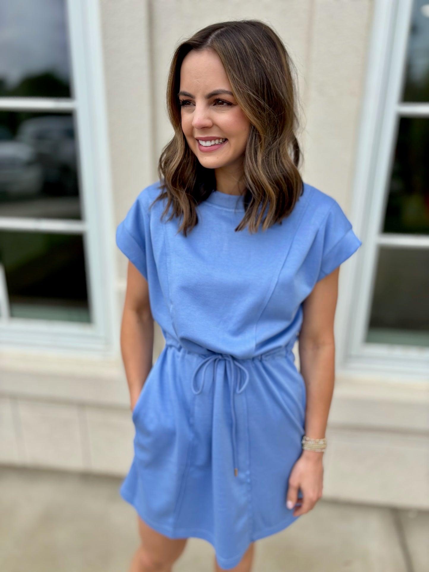 Periwinkle Luxeknit Short Sleeve Mini