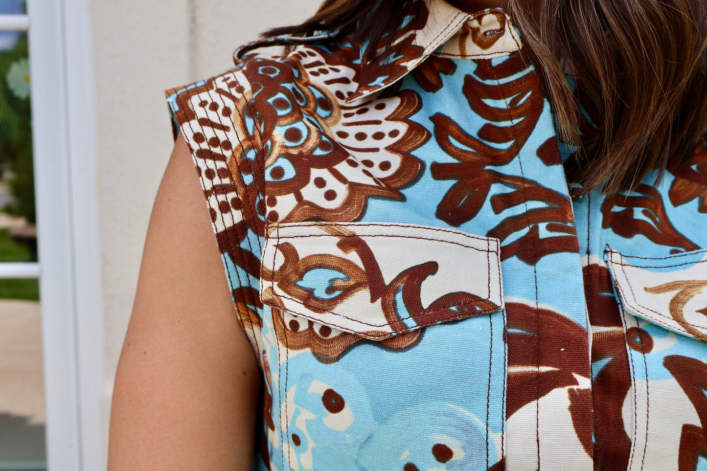 Cream Multi Printed Mini Dress