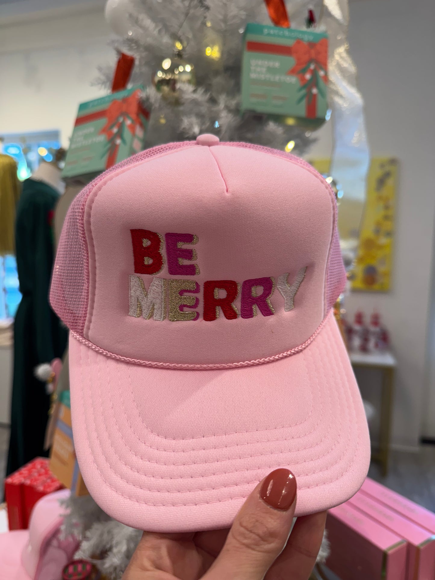Be Merry Pink Trucker Hat