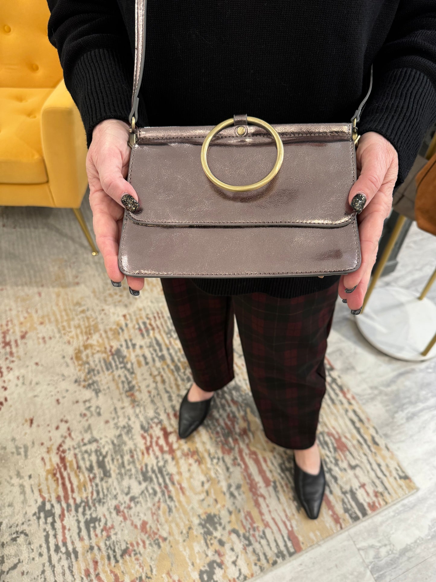 Liquid Metal Chrome Aria Ring Bag