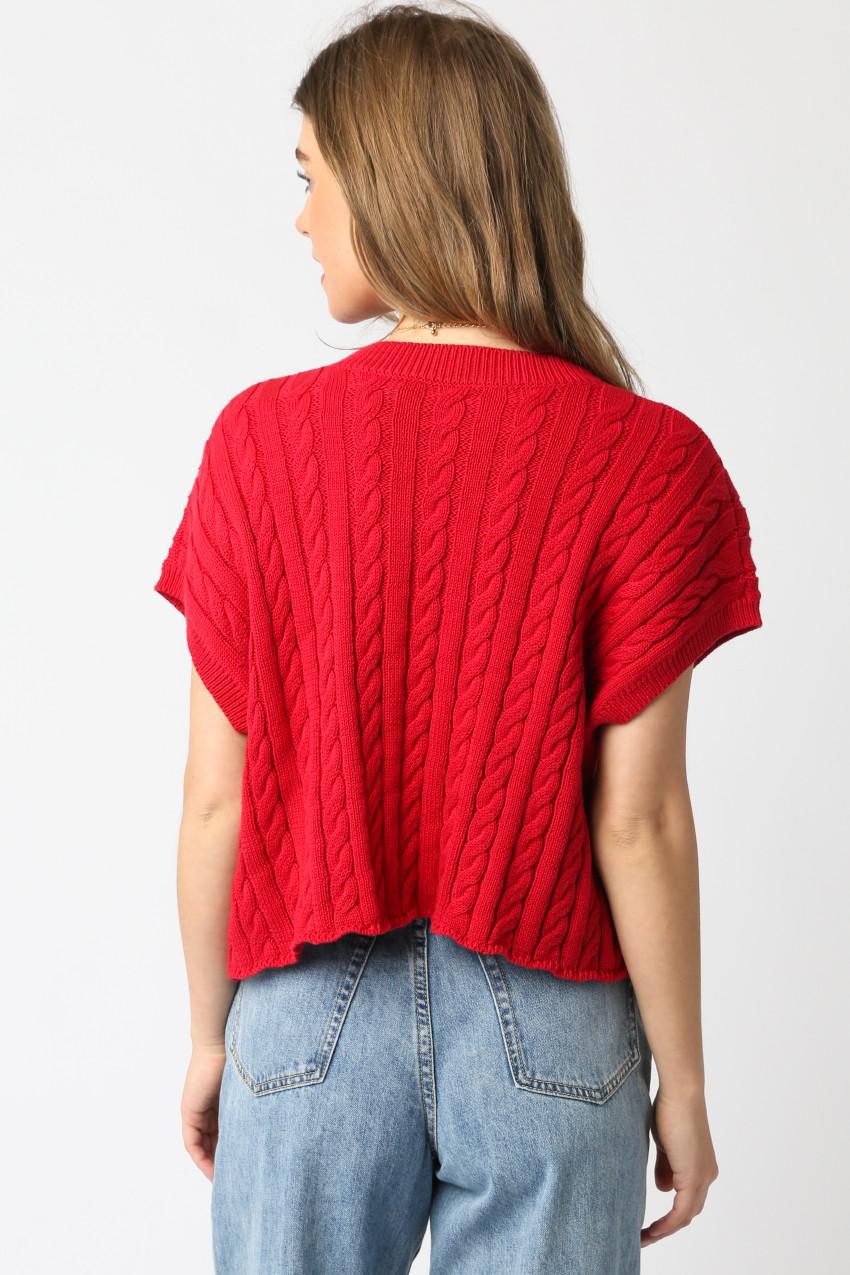Dark Red Oversized Cotton Top