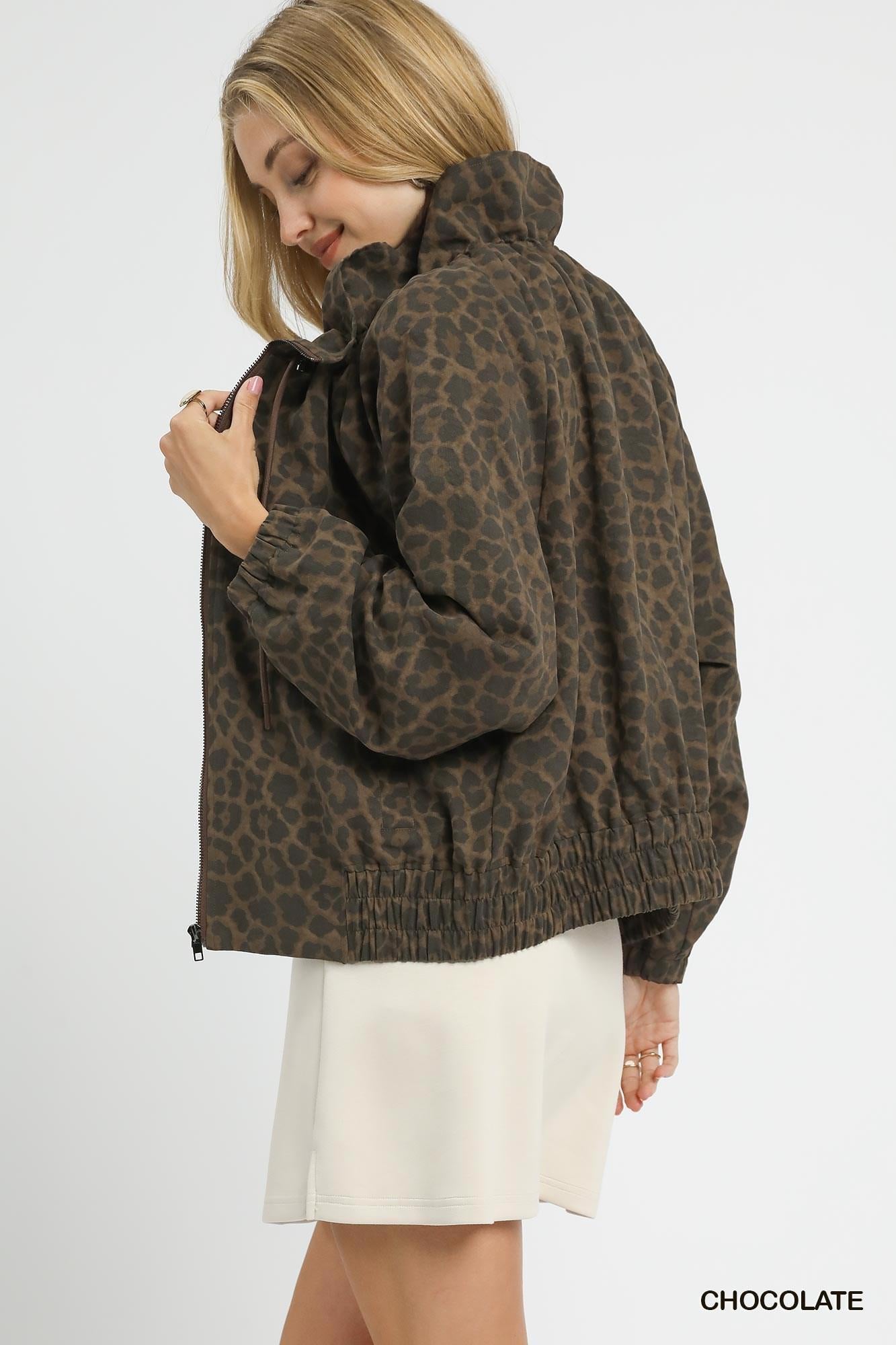 Chocolate Zip Up High Neck Jacket