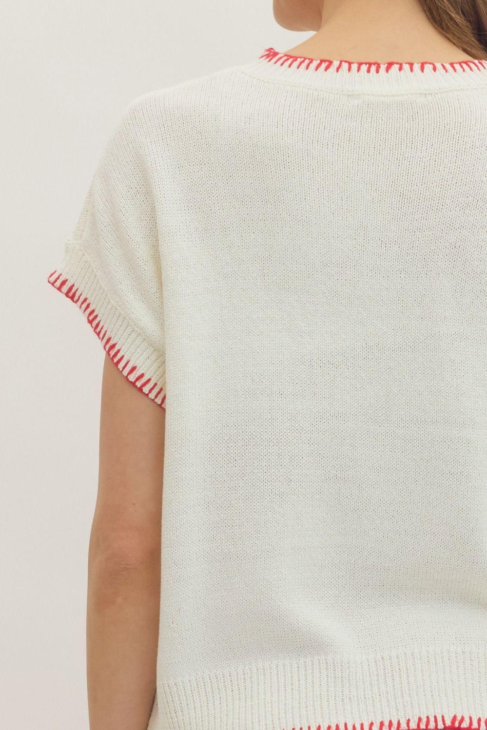 Cream and Red Lobster Knit Sweater