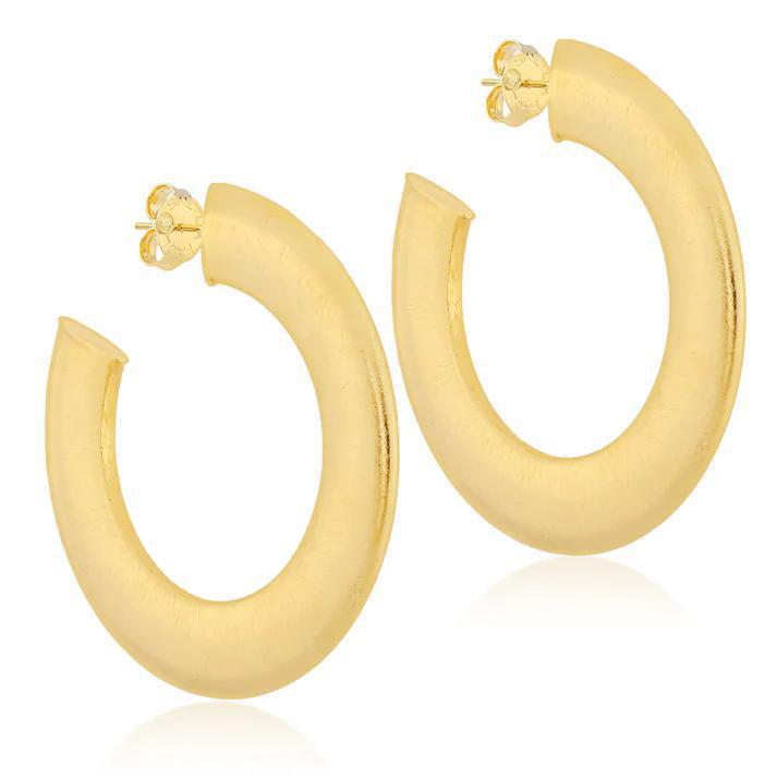 Brushed Gold Irene Hoops
