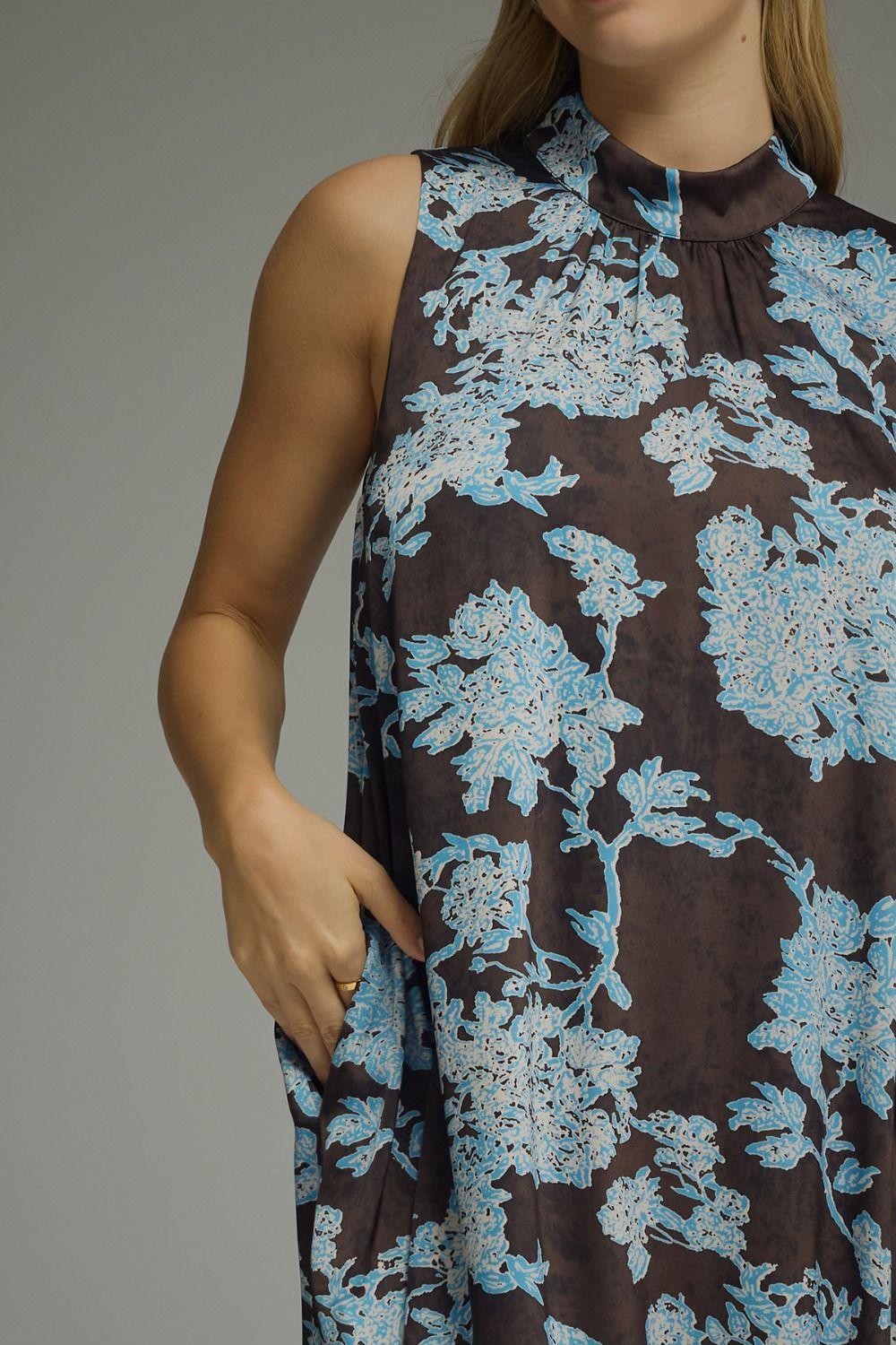 Brown Floral Print Maxi