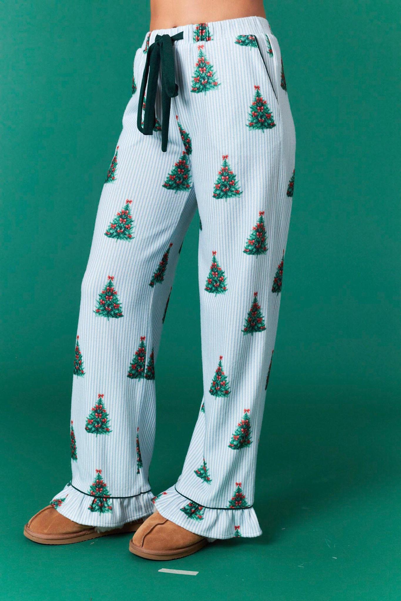 Christmas Tree Striped Pajamas