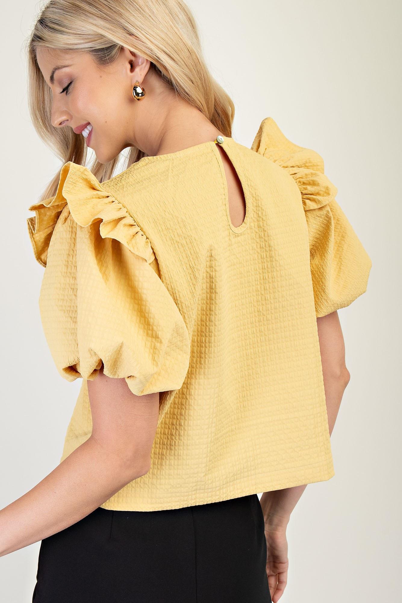 Yellow Puff Sleeve Top