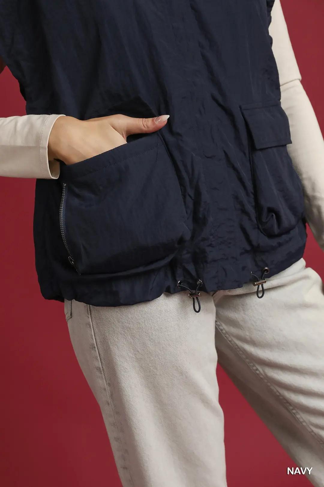 Navy Nylon Vest