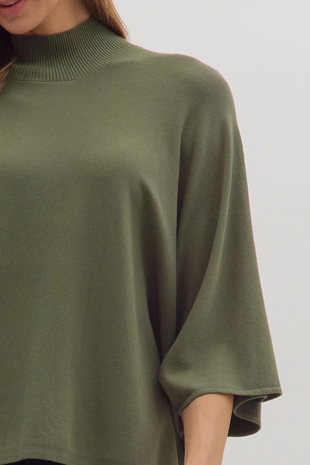 Olive Relaxed Knit Top