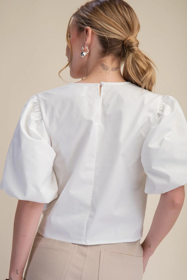 White Tie Front Blouse