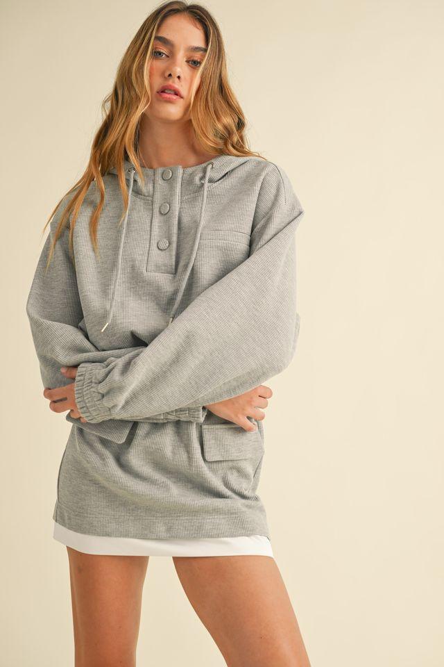 Grey Terry Hood Mini Dress