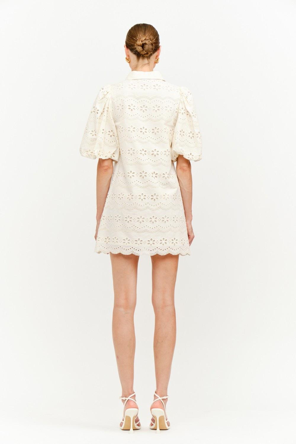 Cream Carmine Eyelet Dress