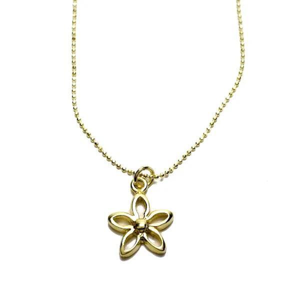 Open Flower Delicate Gold Necklace