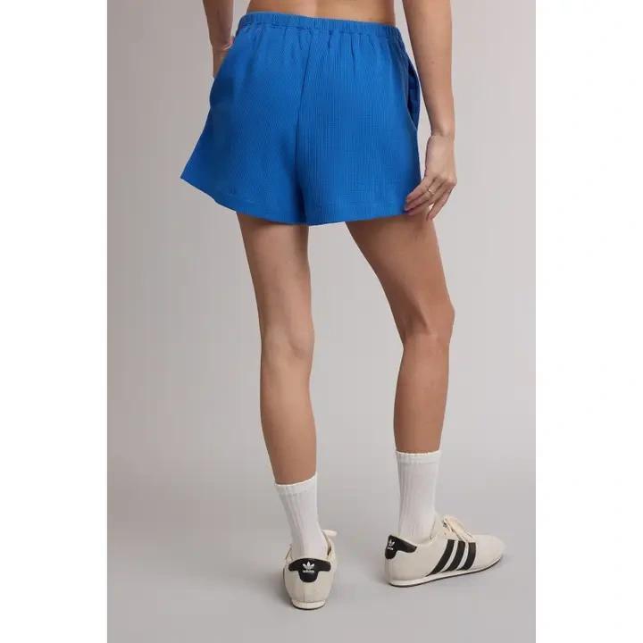 Cobalt Blue Waffle Knit Shorts