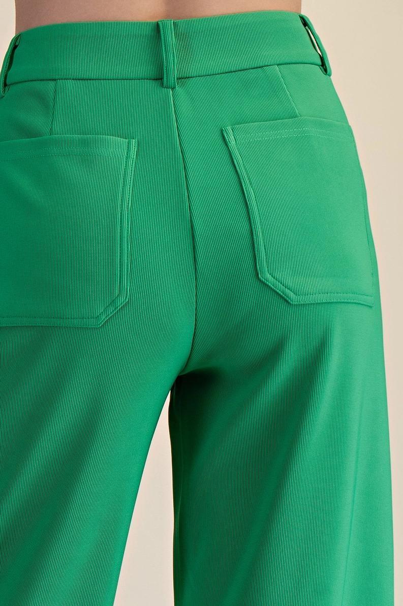 Green Comfy HR Stretchy Wide Leg Pant