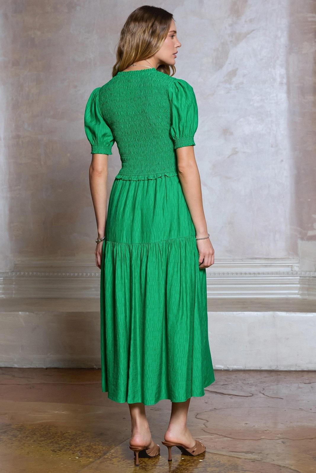 Spring Green Smocked Midi