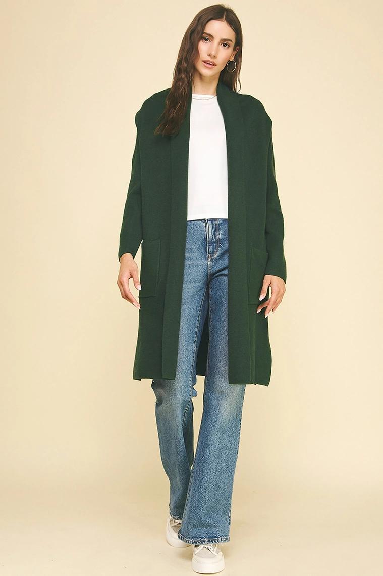 Pine Green Sweater Cardigan
