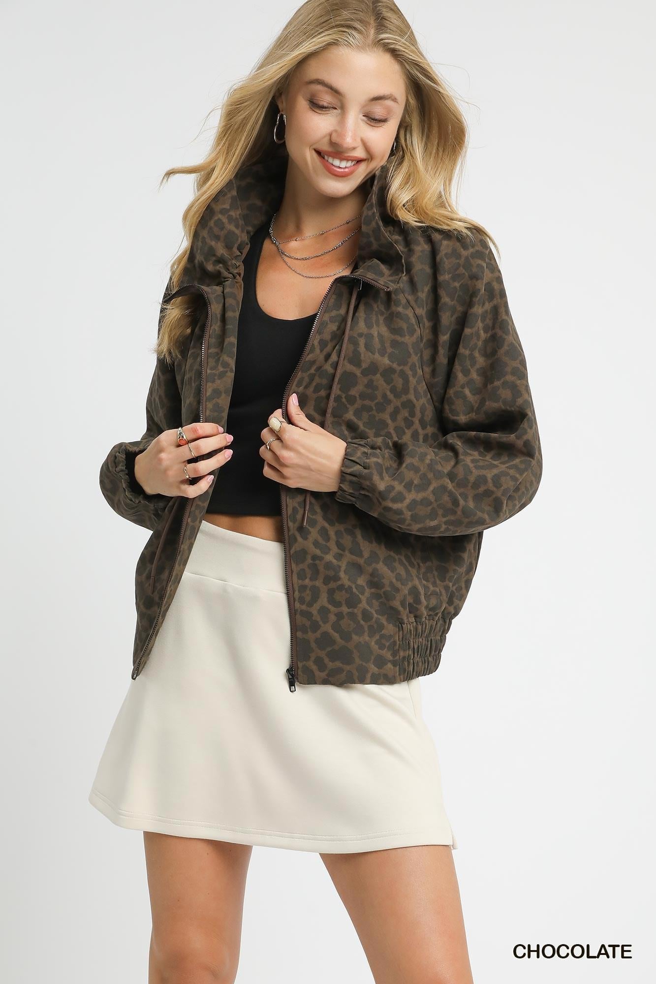 Chocolate Zip Up High Neck Jacket