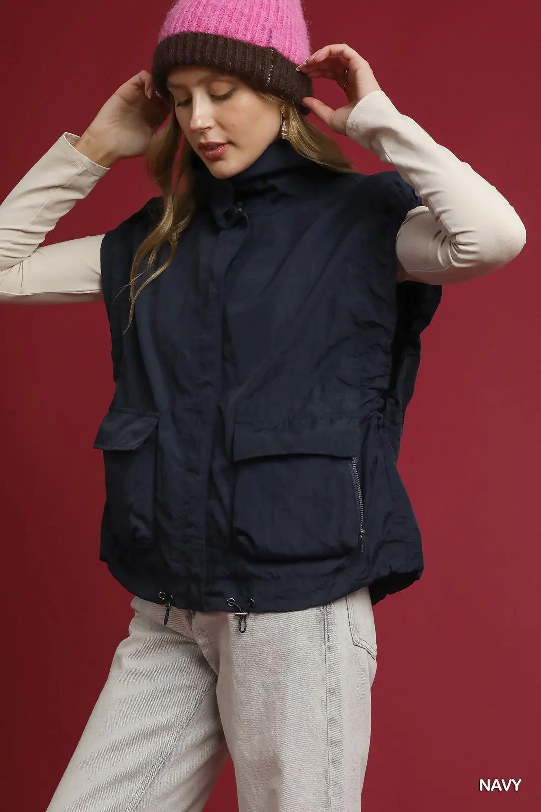Navy Nylon Vest