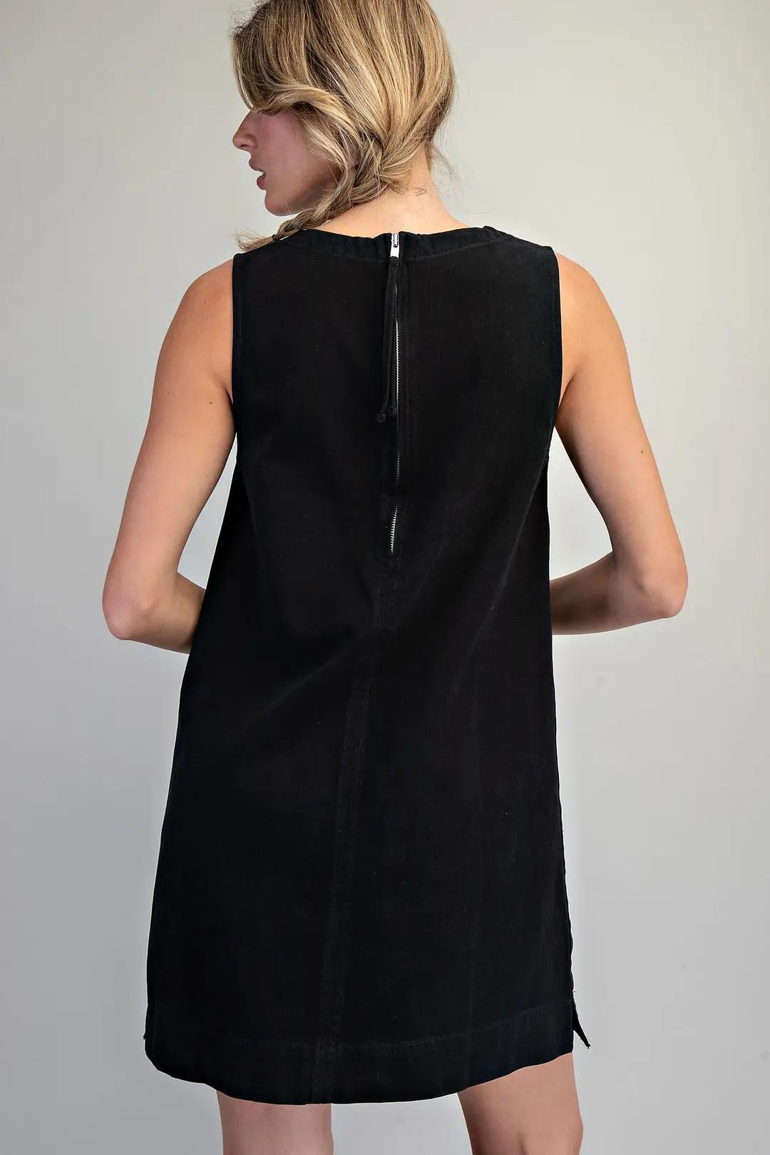 Ash Black Back Zip Mini Dress
