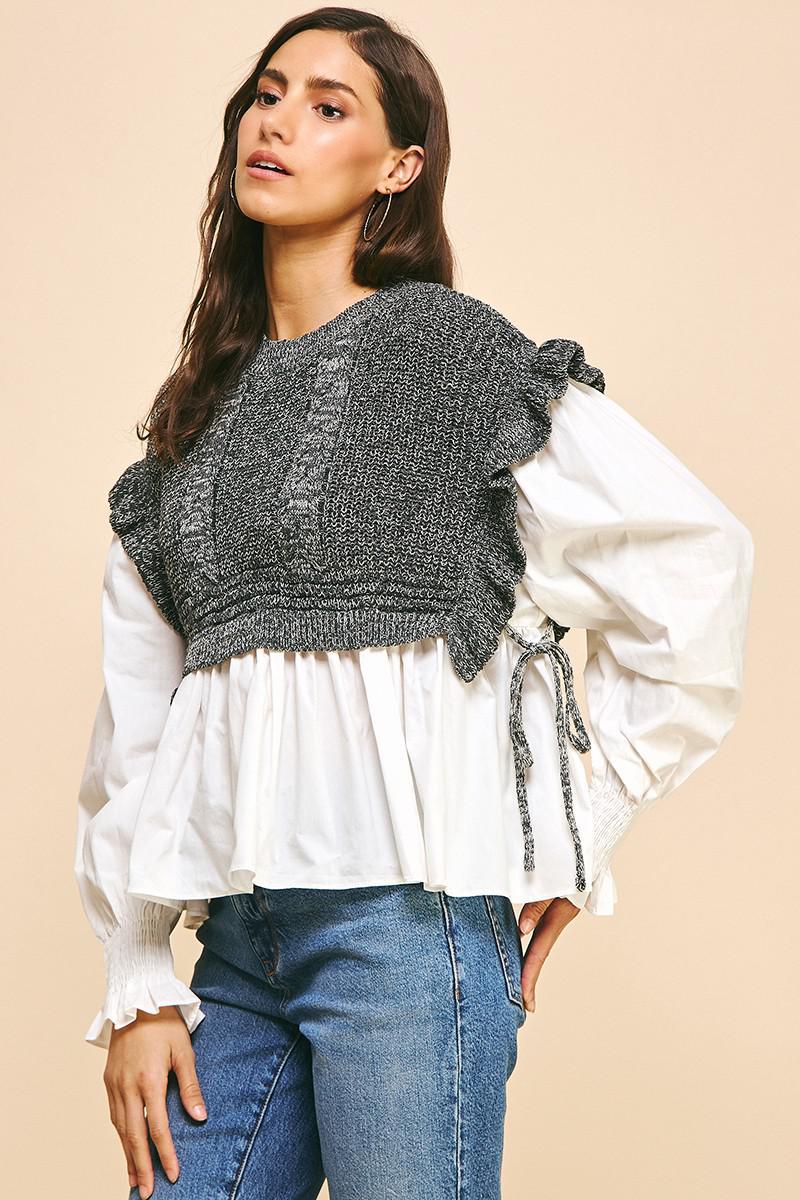 Grey Woven Knit Combo
