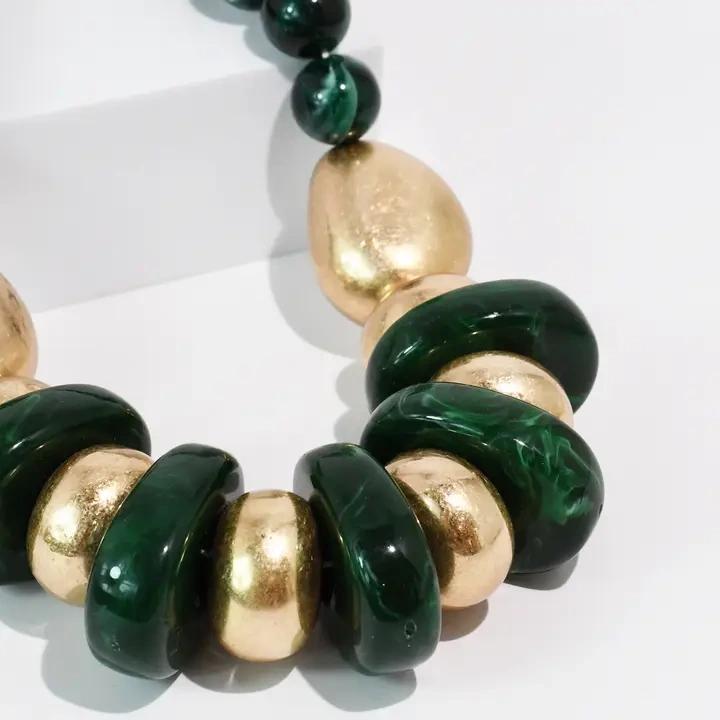 Emerald and Gold Necklace