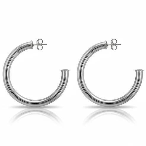 Small Arlene Hoop - Br Silver Plated