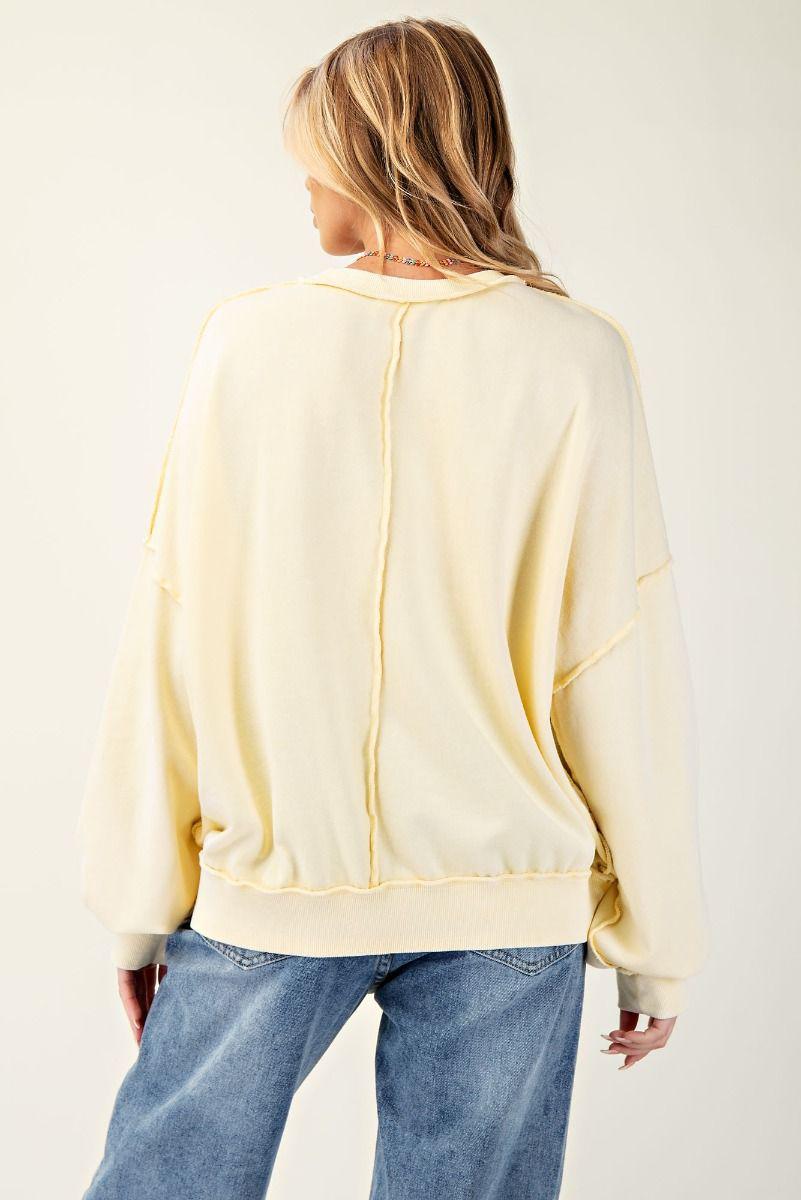 Lemon Mineral Washed Pullover