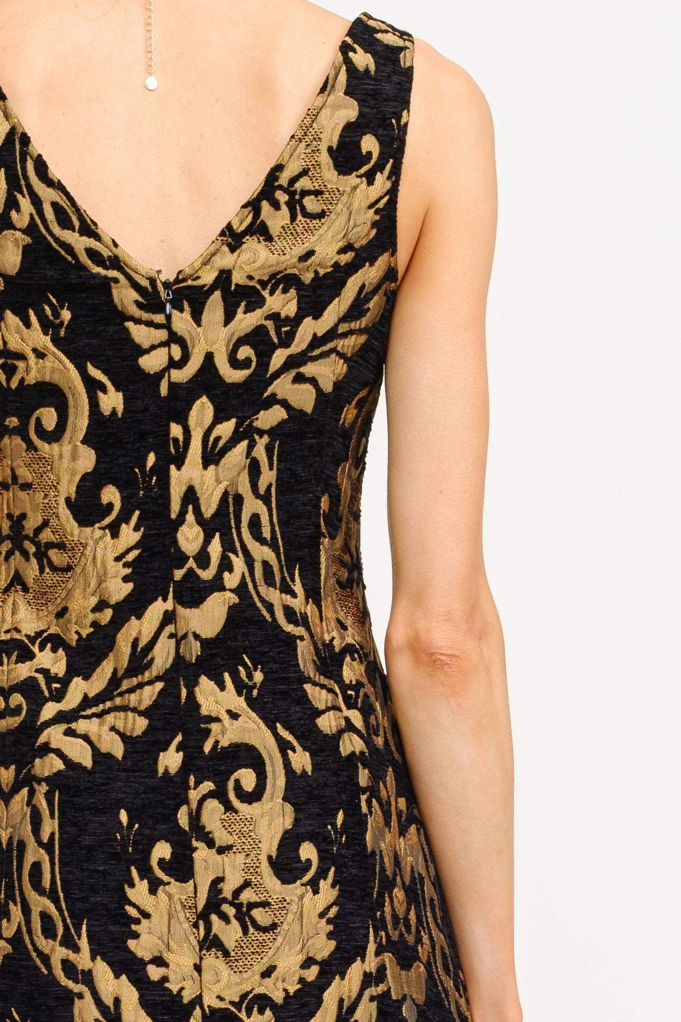 Black Carmine Jacquard Mini Dress