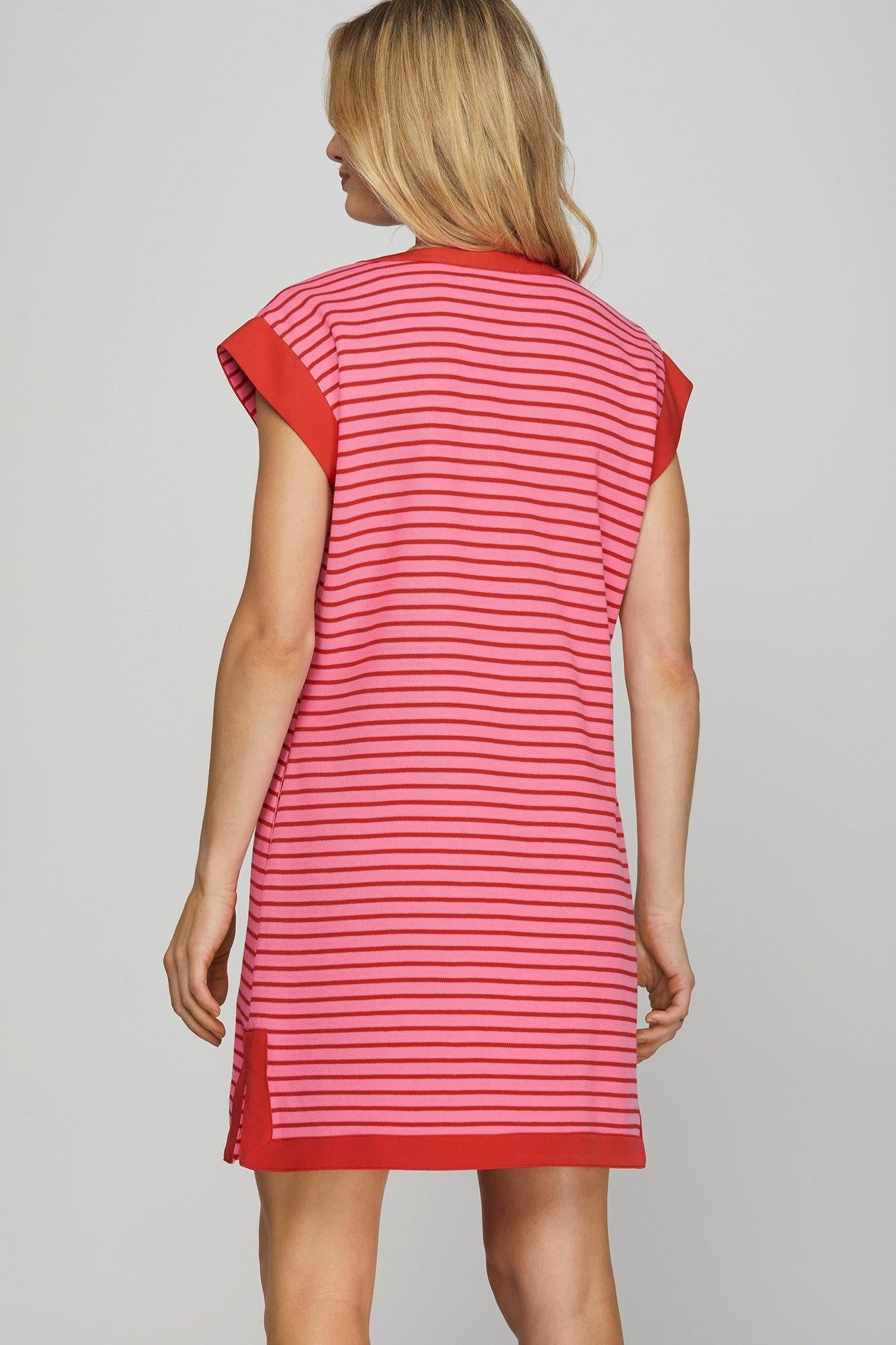Pink Red Striped Dress
