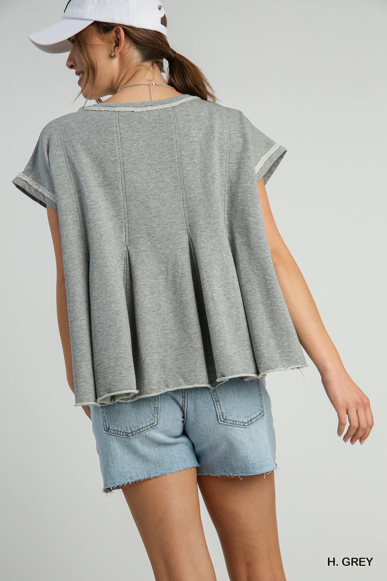 Heather Grey Crewneck French Terry Top