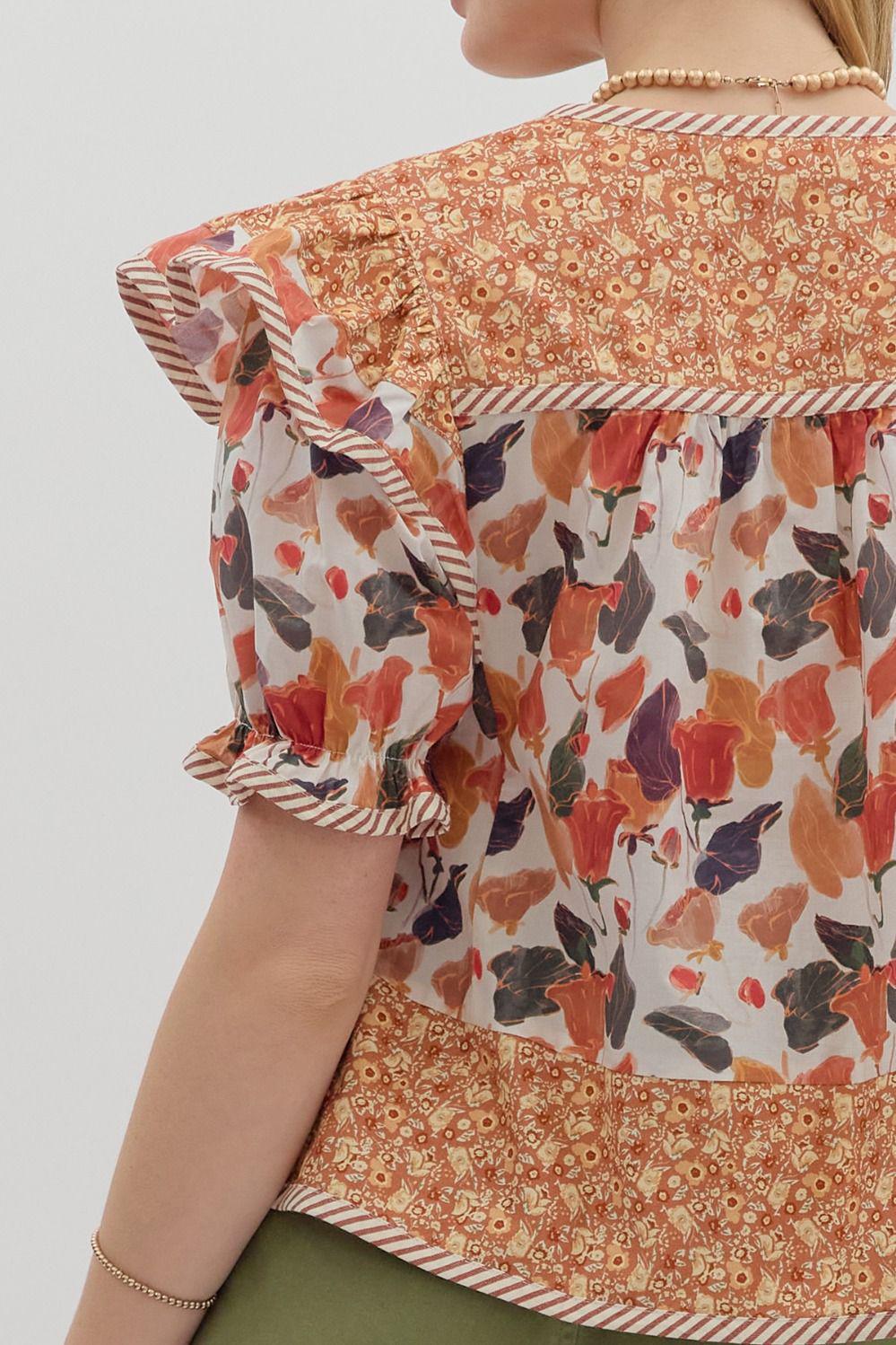 Pumpkin Multi Print Top