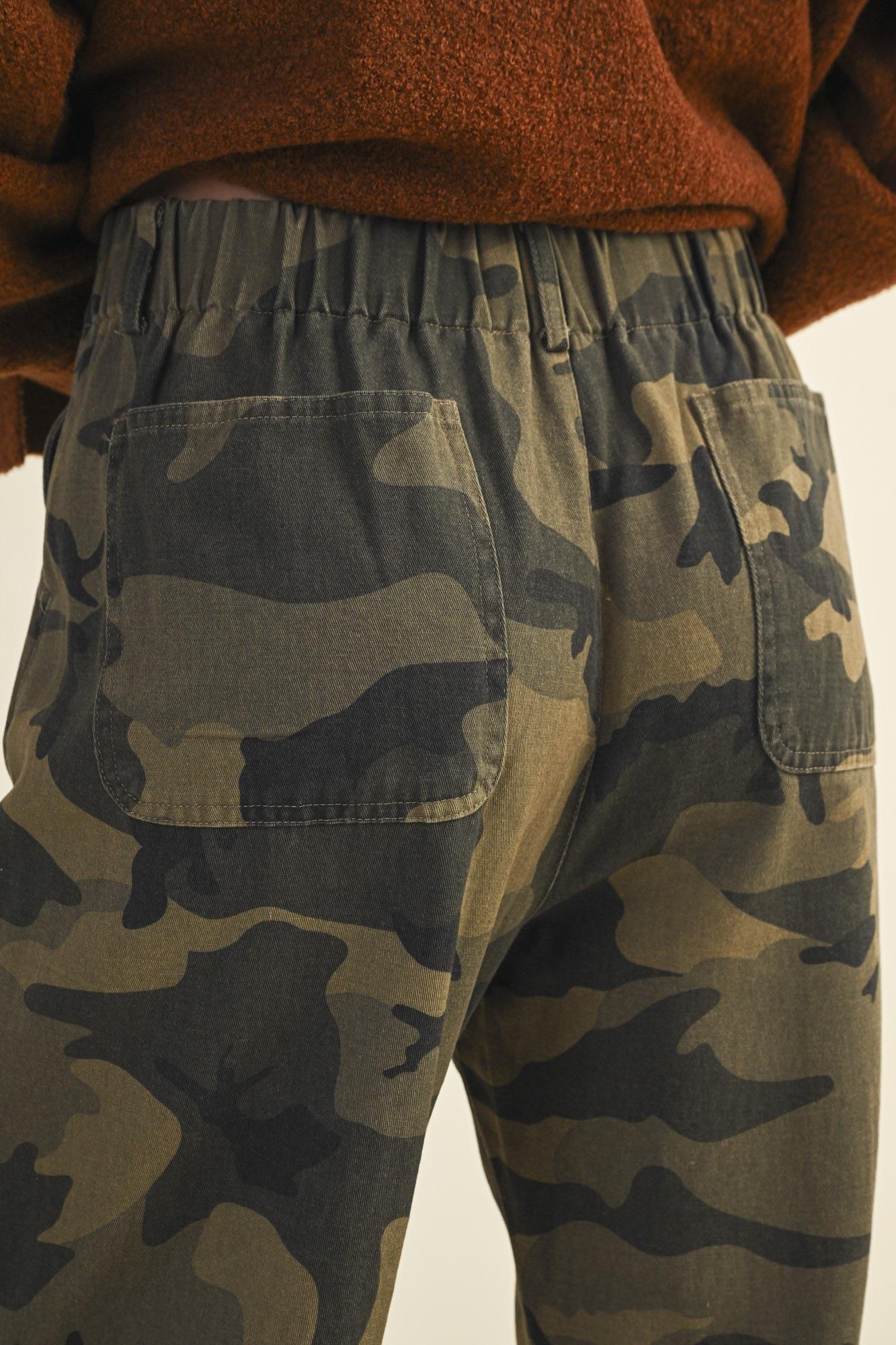 Camo Front Tie Pants