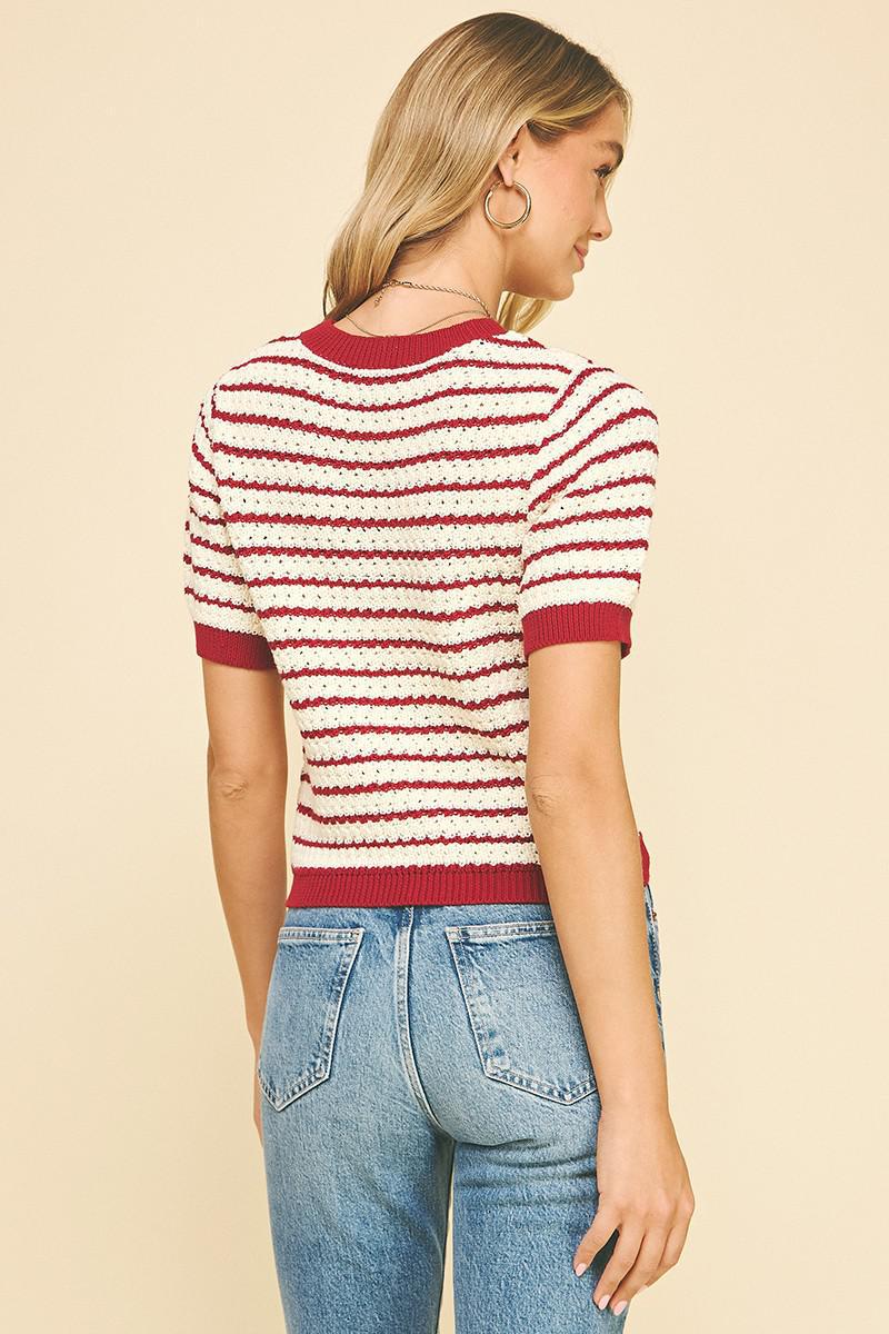Fairy Red Textured Sweater