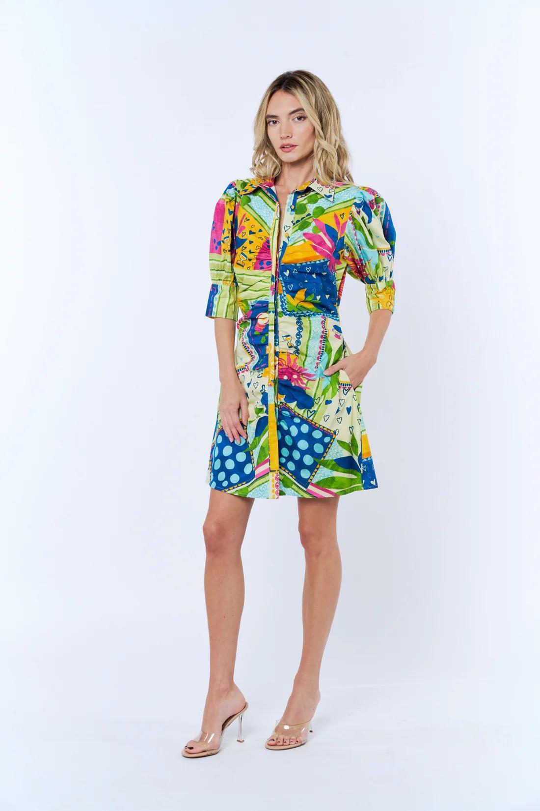 Light Yellow Multi Printed Mini