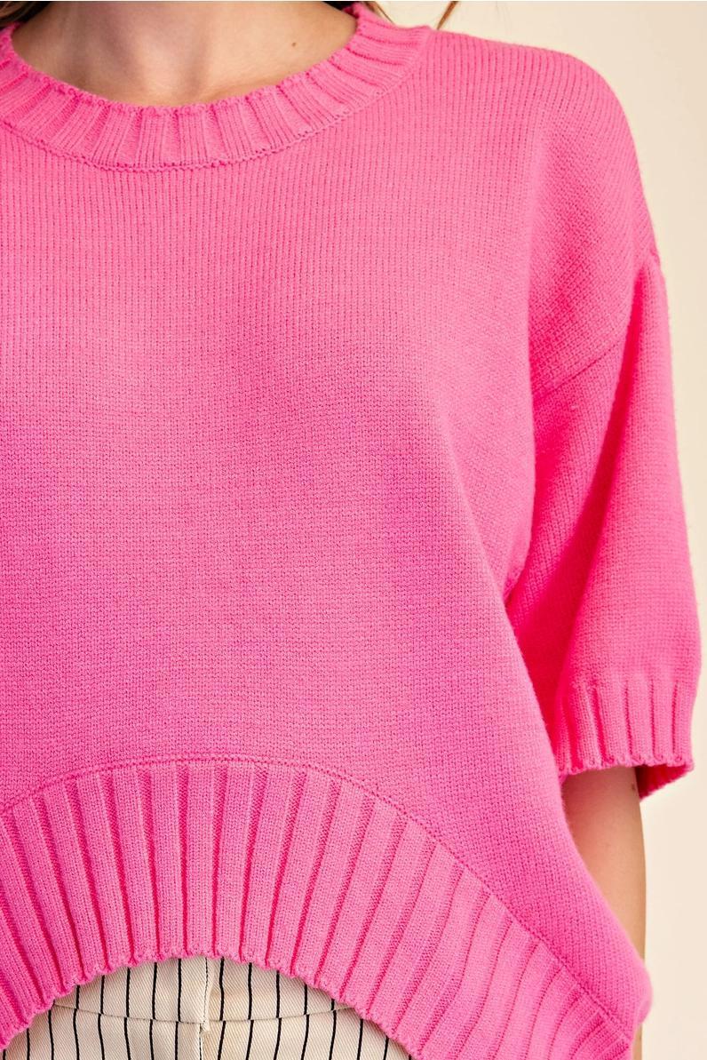 Pink Soft Asymmetric Sweater