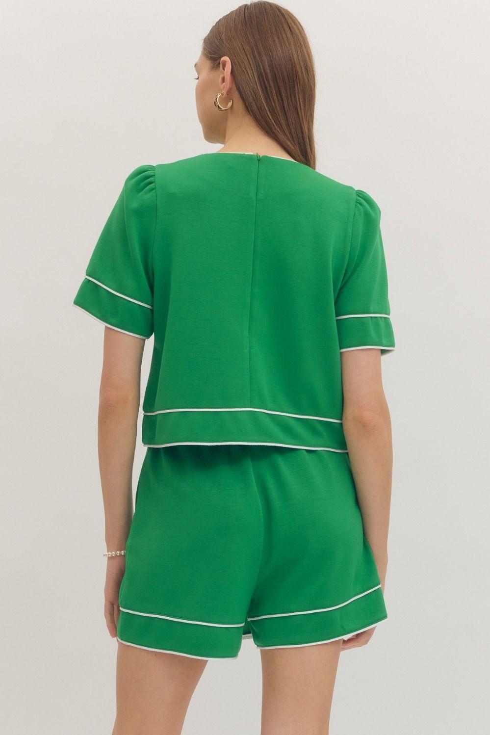 Hunter Green and White Skort Set