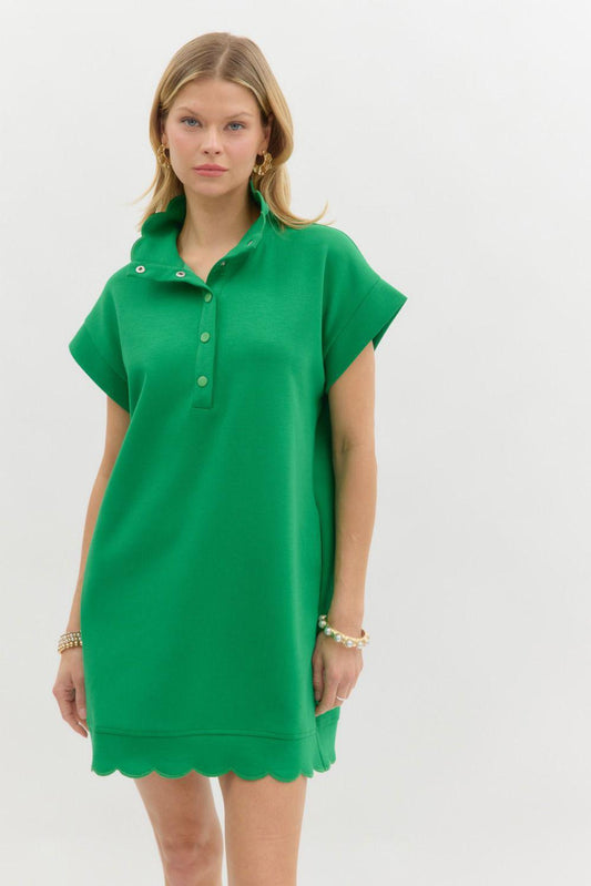 Green Jersey Mini Dress