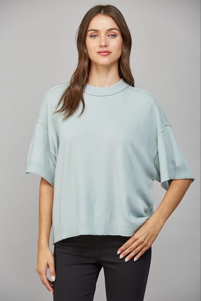 Soft Mint Cashmere Blend Sweater