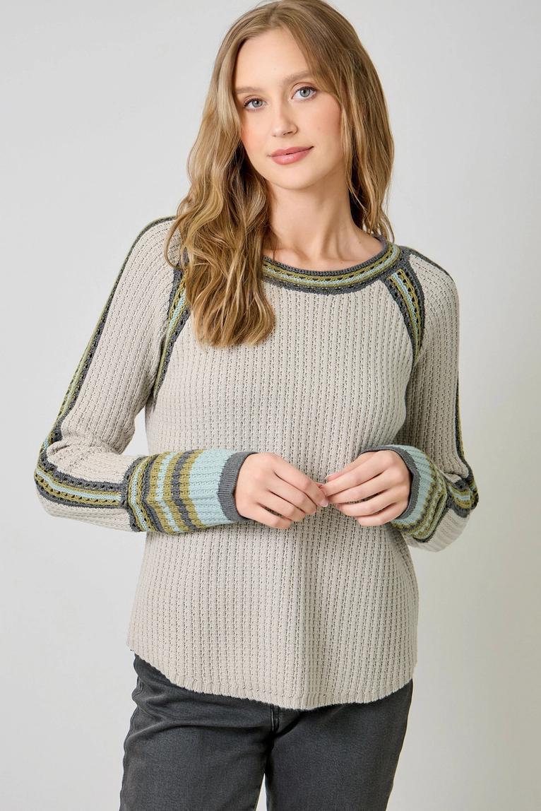 Stone Raglan Sleeve Detailed Sweater