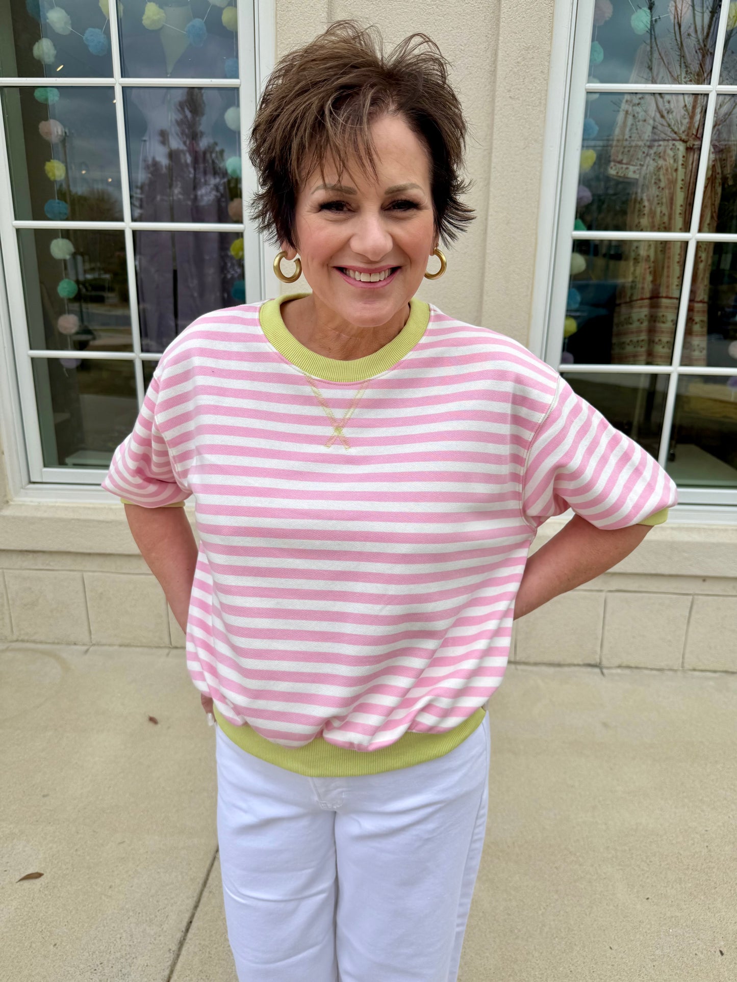 Lt Pink and Lime Sweatshirt