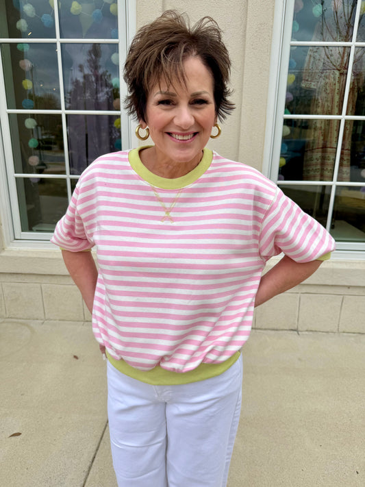 Lt Pink and Lime Sweatshirt
